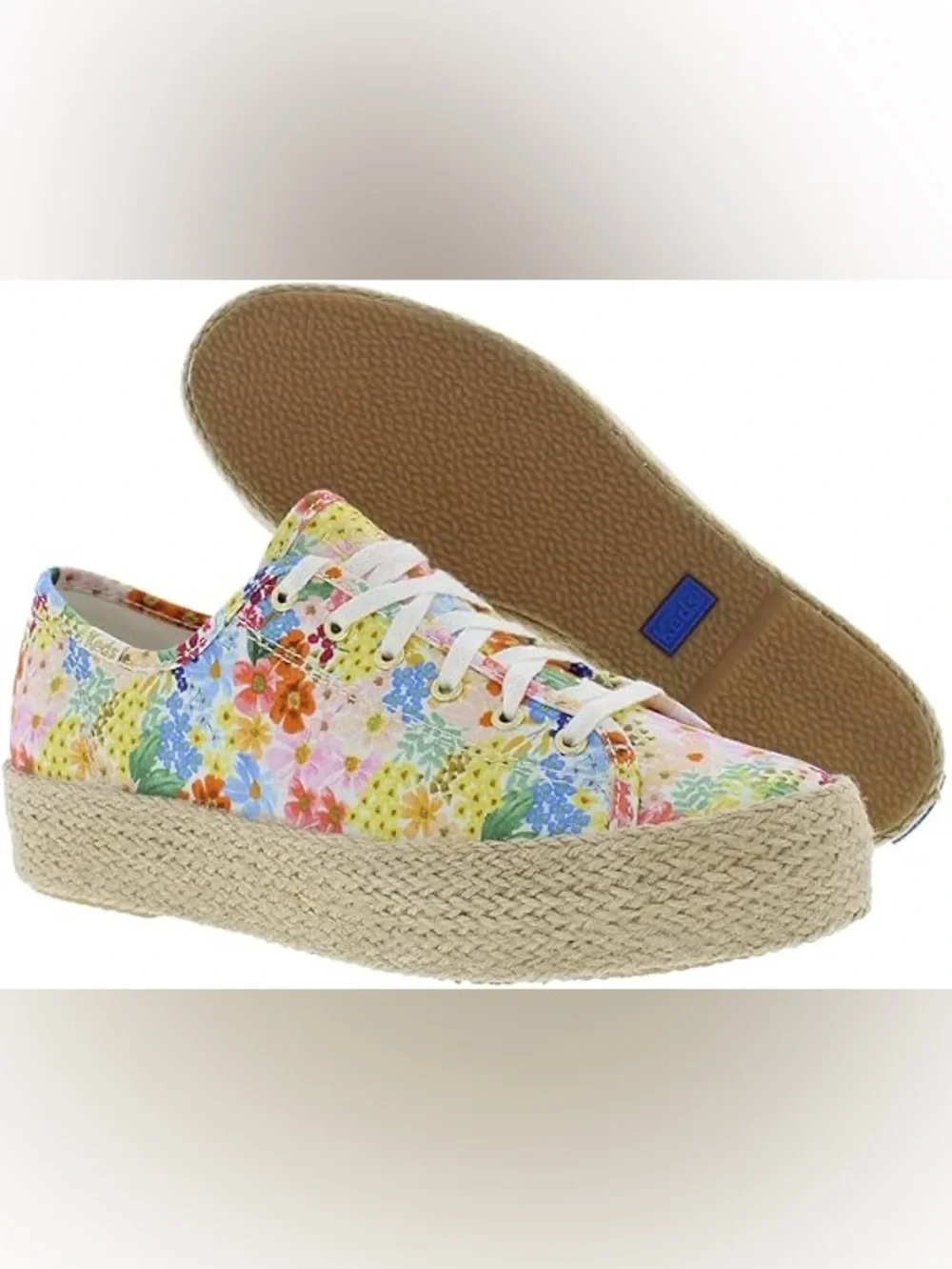 Keds x Rifle Paper Co. Margaux Triple Kick Jute Sole Sneakers SZ 10 Summery Boho